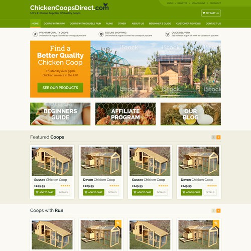 Create A Cool Landing Page For Our Chicken Coop Website 