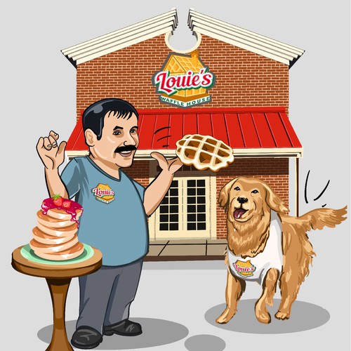 Illustrate My Dad and Dog Design by Ezgional