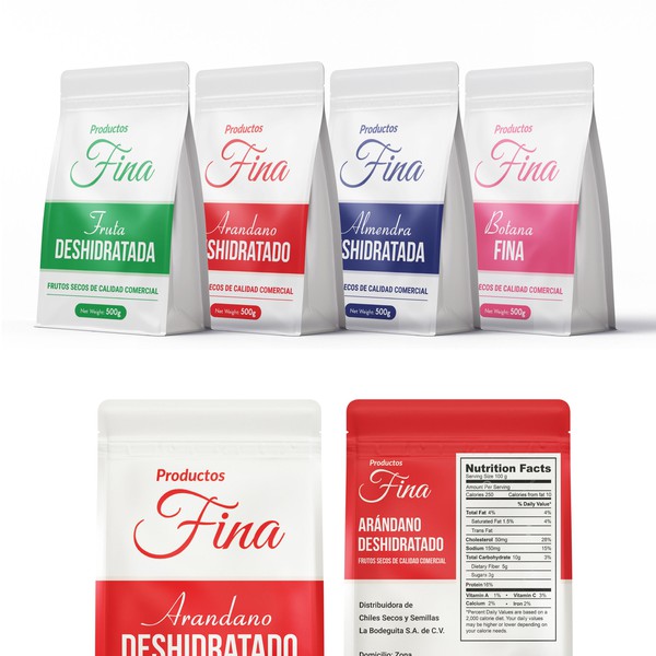 Modern Minimalist Packaging Design for Premium Dried Fruits & Snacks