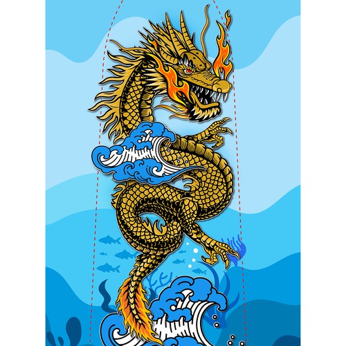 Dragon Boat Paddle Design: Chinese Dragon Design by wennyprame