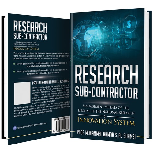 Book Cover Design Suitable for innovation and Research Diseño de Lizaa
