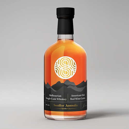 Striking and super premium whisky label design Design by Chrispotterdesign