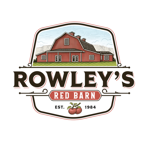 Logo and Brand Guide for Rowley's Red Barn Design réalisé par chusnanlutfi