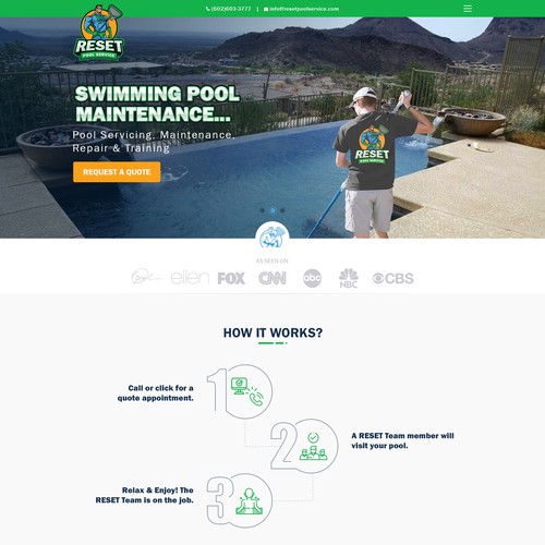 Diseño de Pool Service Website for Heroes of Pool Industry de Jasmin_A