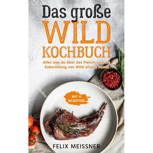 Diseño de wild meat cookbook cover de chr graphics