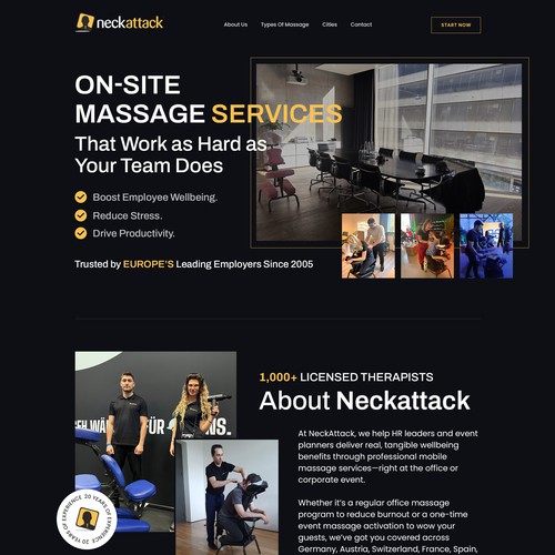 Designs | Redesign a B2B Massage Frontpage | Landing page design contest