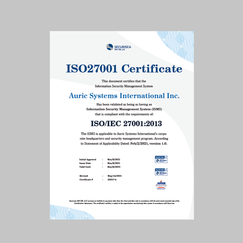 ISO Certificate Design Design by enan+grphx
