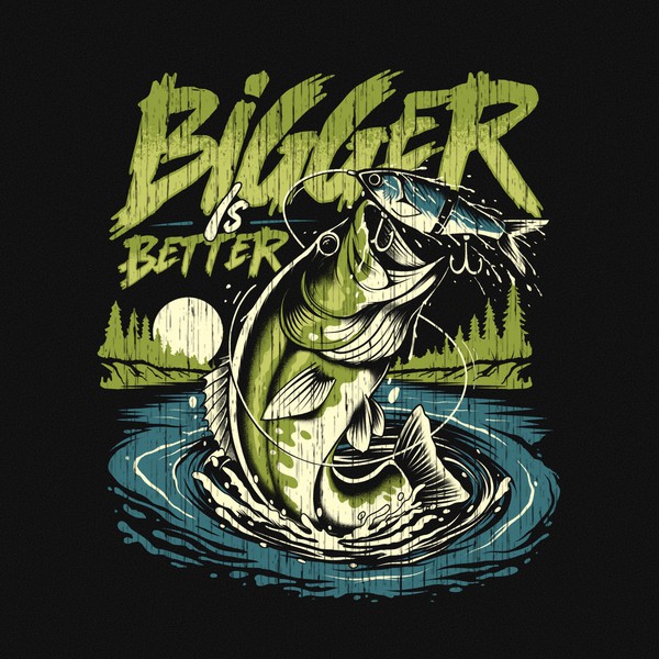 bass fishing design tshirt