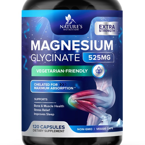 Natural Magnesium Glycinate Design needed for Nature's Nutrition Design by TUNSAY