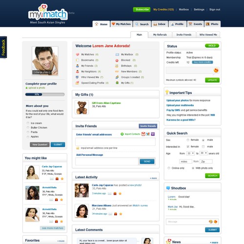 Website design for New Dating Site - MyiMatch.com Design by eshpotato