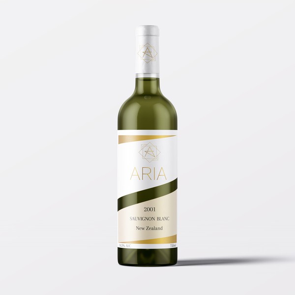White wine label and logo