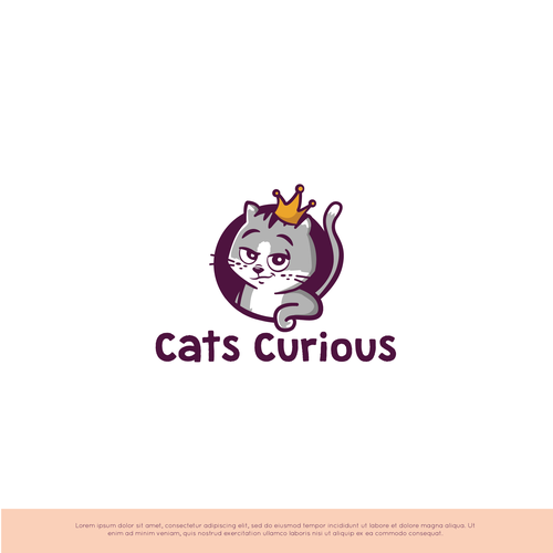 Logo design for "Cat Curious" cat blog and resource site Design by >>Jelena<<