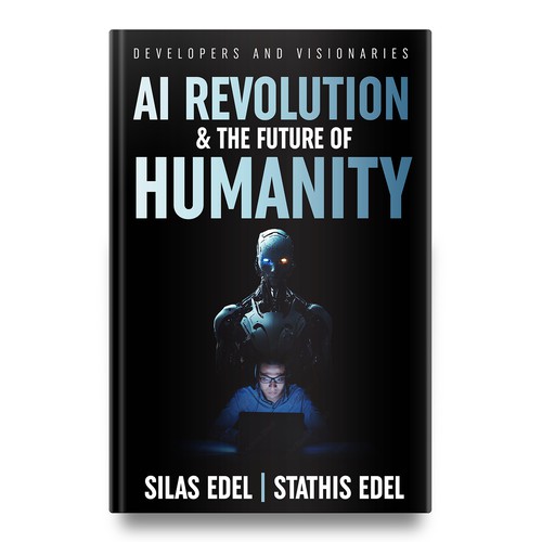 Futuristic AI Book Cover - AI vs Humans/Dark Design by kostis Pavlou
