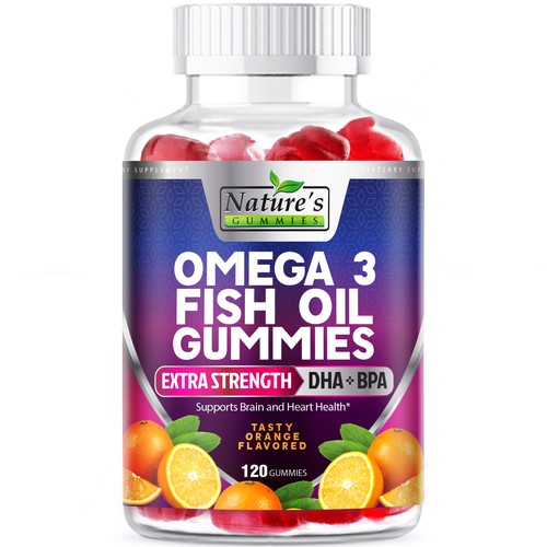 Diseño de Tasty Omega 3 Fish Oil Gummies Design needed for Nature's Gummies de agooshe