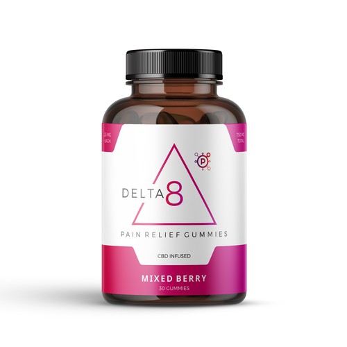 Pill Bottle Design for Delta 8 Pain Relief Gummies Design by Paresh Jadhav