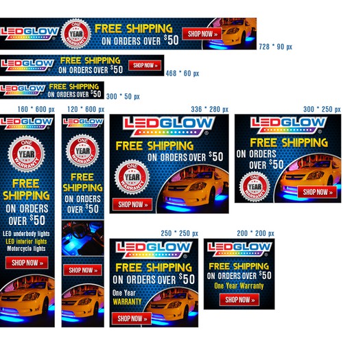 Design LEDGlow's New Banner Ads! Design by ConceptAlley
