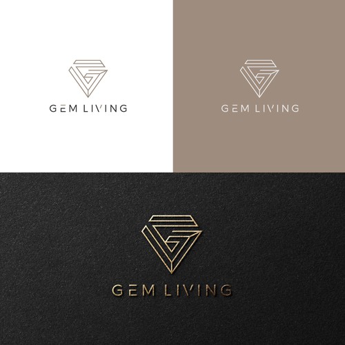 Geometrical, minimalist, modern brand design for Gem Living Design by FAVEO®