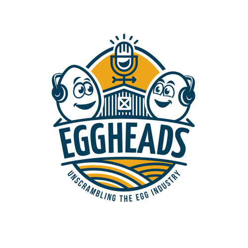 Design a creative Podcast Cover logo for an agriculture audience who loves everything EGGS! Design by D!