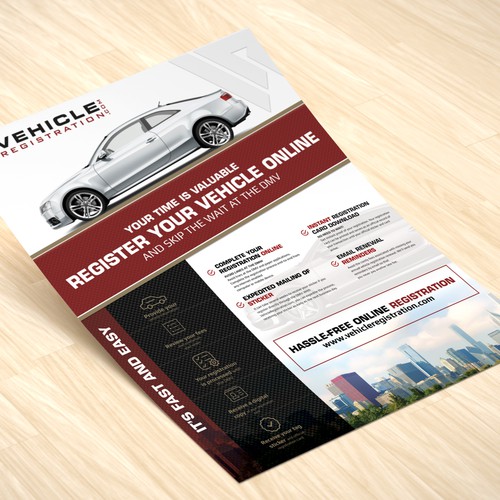 One-Page Flyer for VehicleRegistration.com Design by jopet-ns