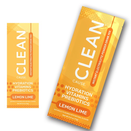 CLEAN Cause Hydration Stick Packets Design by desainbagus3