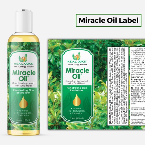 Label for Miracle Oil Design by Manthanshah