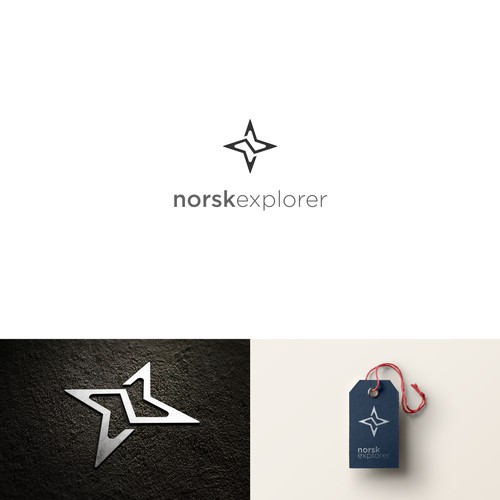 "norsk explorer" minimal nordic design for adventure travel Design by logosapiens™