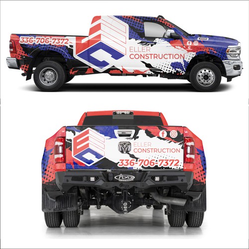 Big Lifted Truck Eye Catching Construction Design Design by dnite