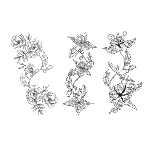 flower vines drawings