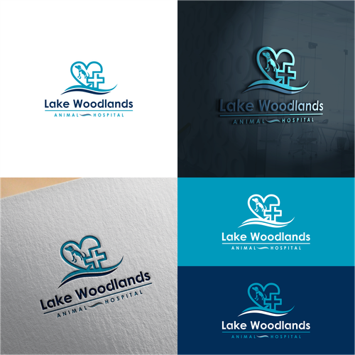 Veterinary logo design for a small animal hospital located next to a lake! Design by amarta_art®