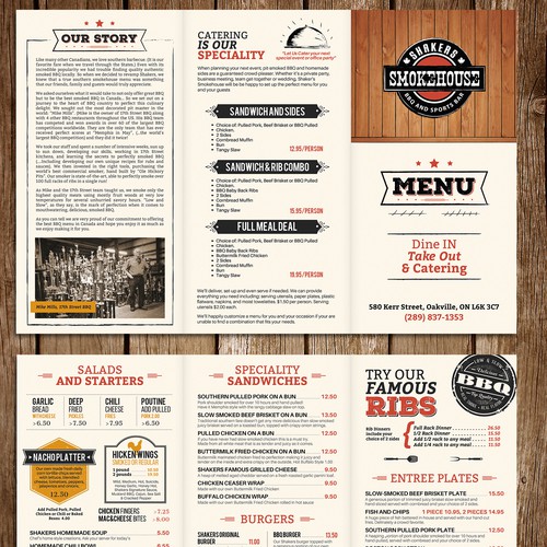 Southern BBQ Menu | Menu contest