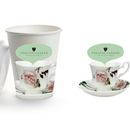 Tea paper cup - artwork design Design by LOLIALOVAdesign