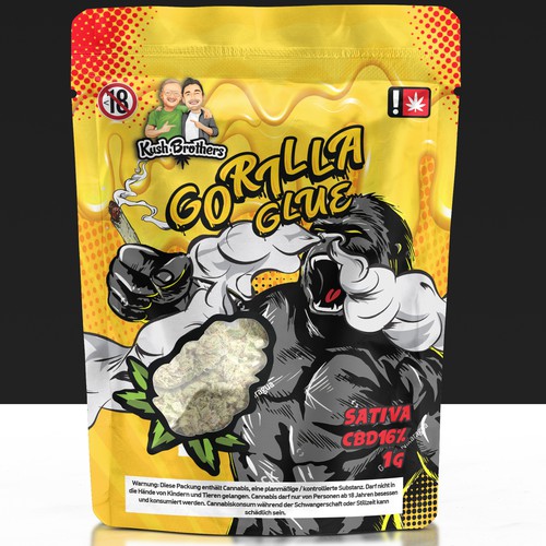 Gorilla Glue Weed Doypack Design by Yoga Zoeko