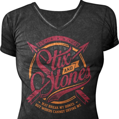 Create "Stix and Stones" typography t-shirt design Design by doniel