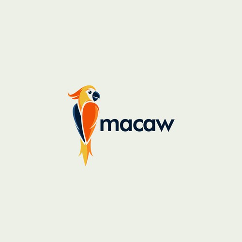 Design a macaw (parrot) logo for an online news paper Logo & social
