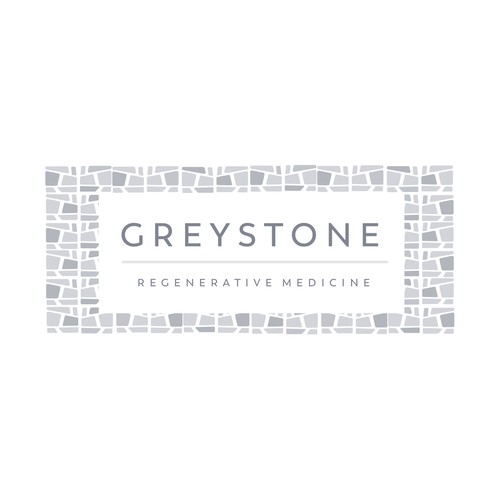 I like the lettering of Greystone here.  And then below Greystone a grey, stone-like structure with mortar or joints in  Design réalisé par Ariana Jackson