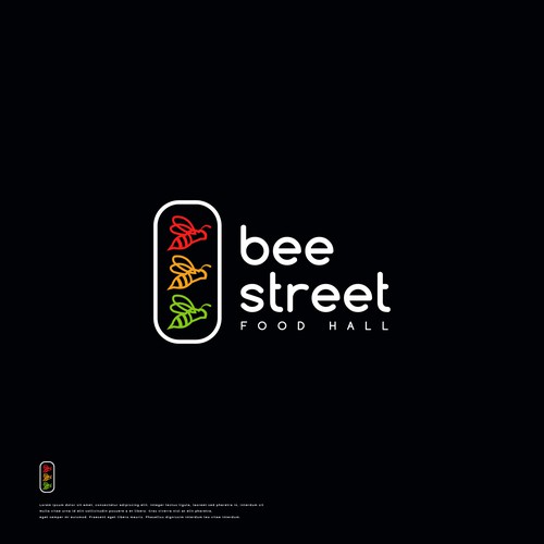 BeeStreet - a ghost kitchen Food Hall logo! Design by magdaraog™