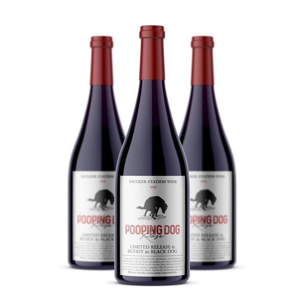 Pooping Dog Rose (Buddy the Black Dog) 