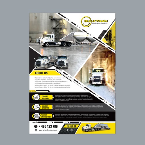 Trucking company marketing flyer Diseño de idea@Dotcom