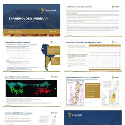 PowerPoint deck for South American gold mining company Design by @Emily Anderson