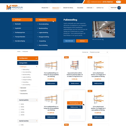 Creative website templates for a leading pallet racks company_ Meermagazijn Design by Aj3664