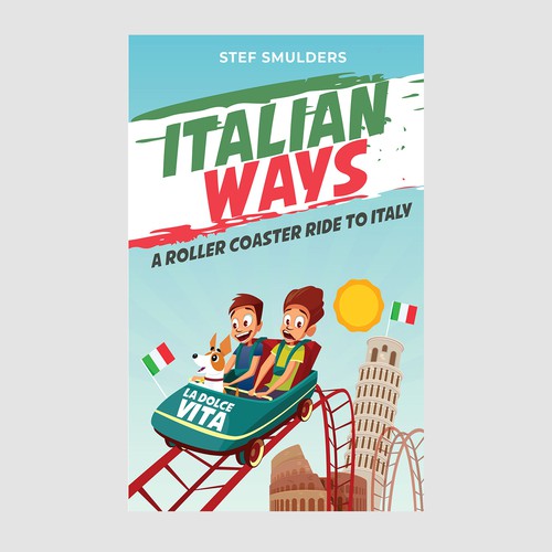 Funny Book Cover Illustration about Italy Design by EsoWorld