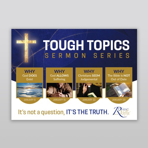 Tough Sermon Series Postcard Design by Jordon