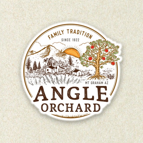 100 year old orchard logo. Design by Apoteósico