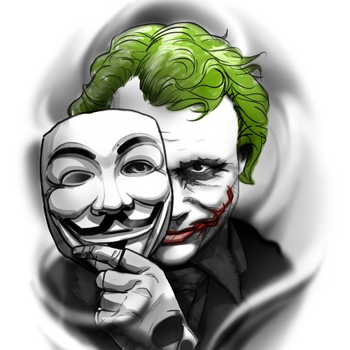 Tattoo Designs - Joker Anonymous Diseño de Aleksey Tsvik