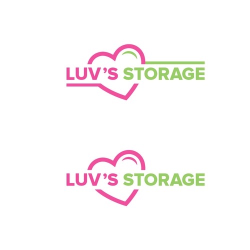 Luv’s Storage - modern logo with bright color Design by mami.studio