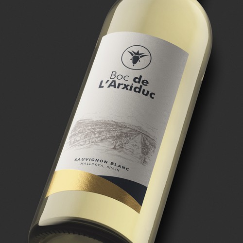 Design a modern White wine label for a vineyard in Mallorca-ontwerp door jcontreras