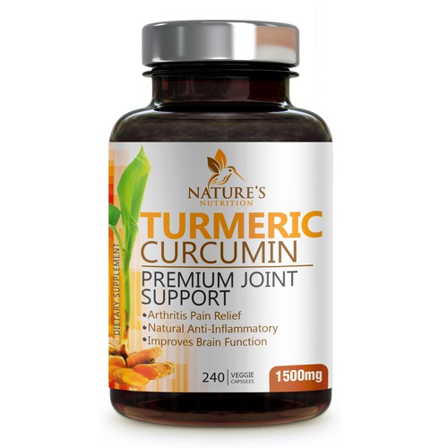 Nature's Nutrition needs a "beautiful label" for its Turmeric Extract bottle Design by agooshe