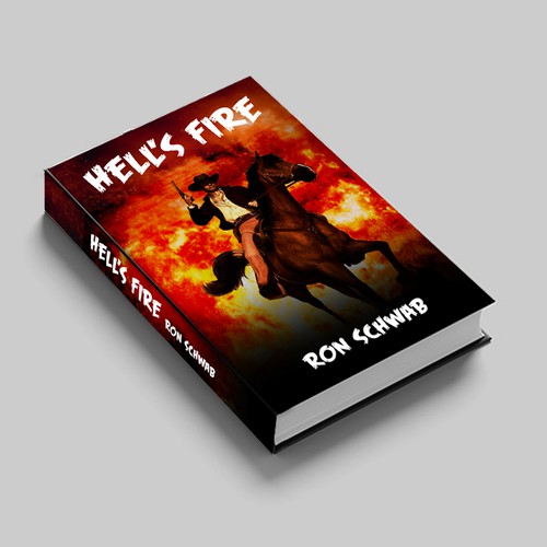 Design a book cover for action-packed Western novel “Hell's Fire” Design by ShahzaibZaheeer