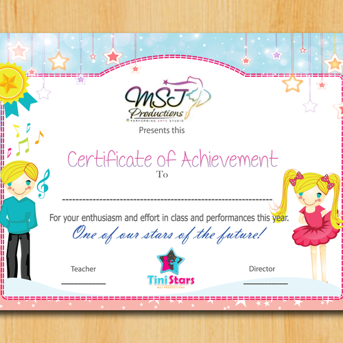 Creating a Dance Studio Certificate of Acheivement Design réalisé par TeNSHi