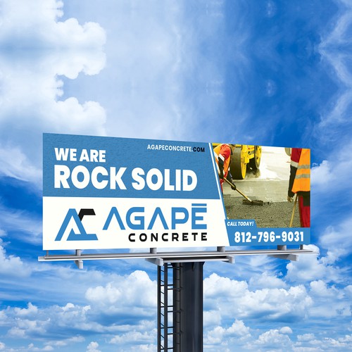 AN AMAZING CONCRETE COMPANY BILLBOARD NEEDED Aprox 14’ tall and 48’ wide Design by LSG Design